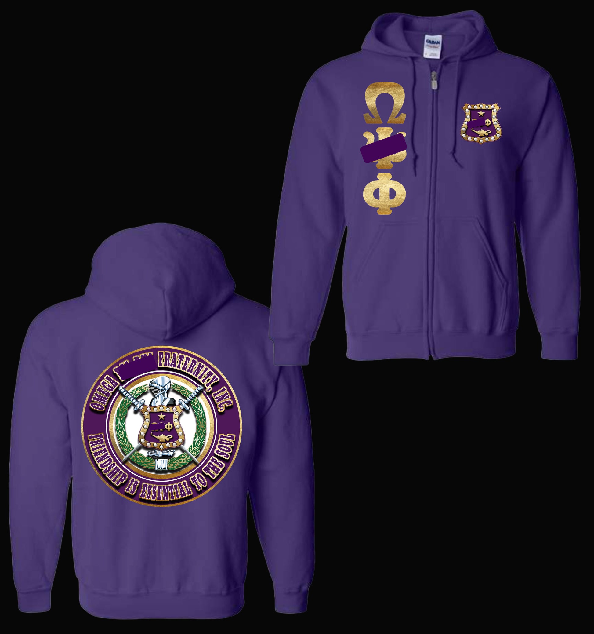 CUSTOM ZIP FRONT OPPF HOODED SWEATSHIRT(YOUR CHOISE OF DESIGN ON THE BACK image 0