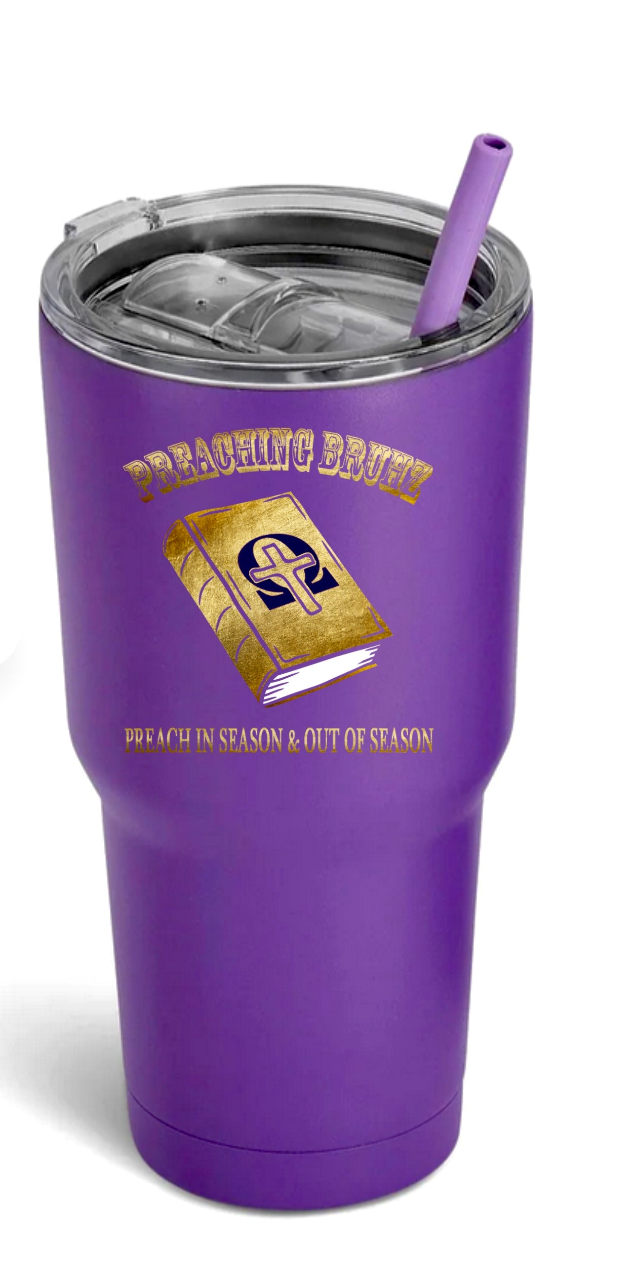 Preaching Bruhz Design- 30 ozTumbler - Double sided desig image 0
