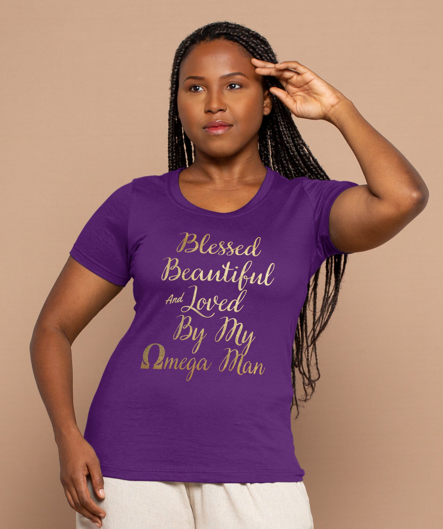 Blessed Beautiful and Loved By My Omega Man Design By Waymaker image 0