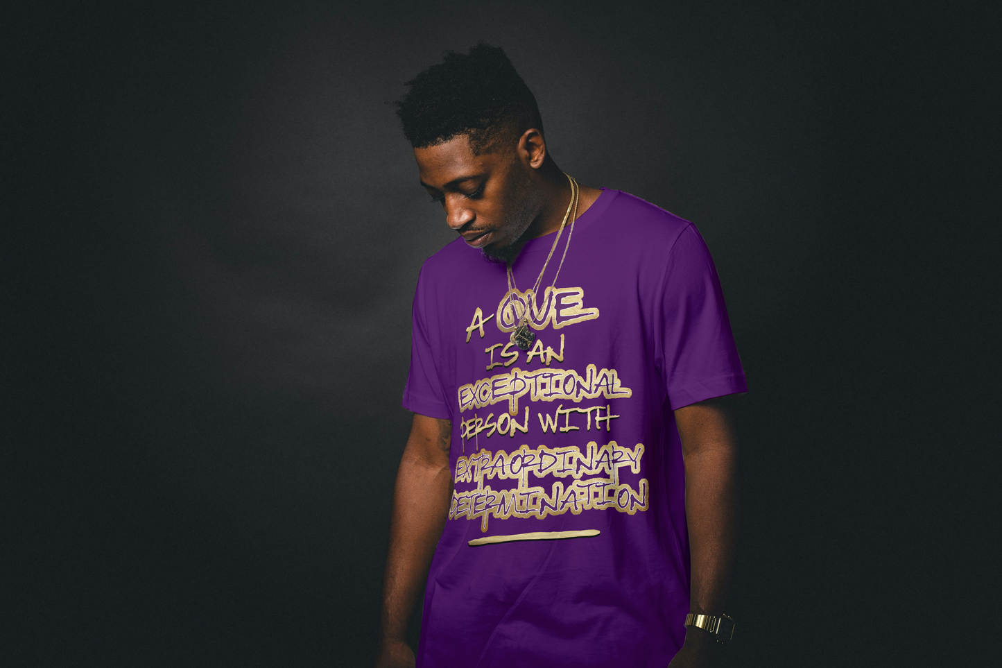 A QUE IS EXTRAORDINARY DETERMINATION OMEGA PSI PHI SHIRT Original Design By Waymaker Designs Inc.