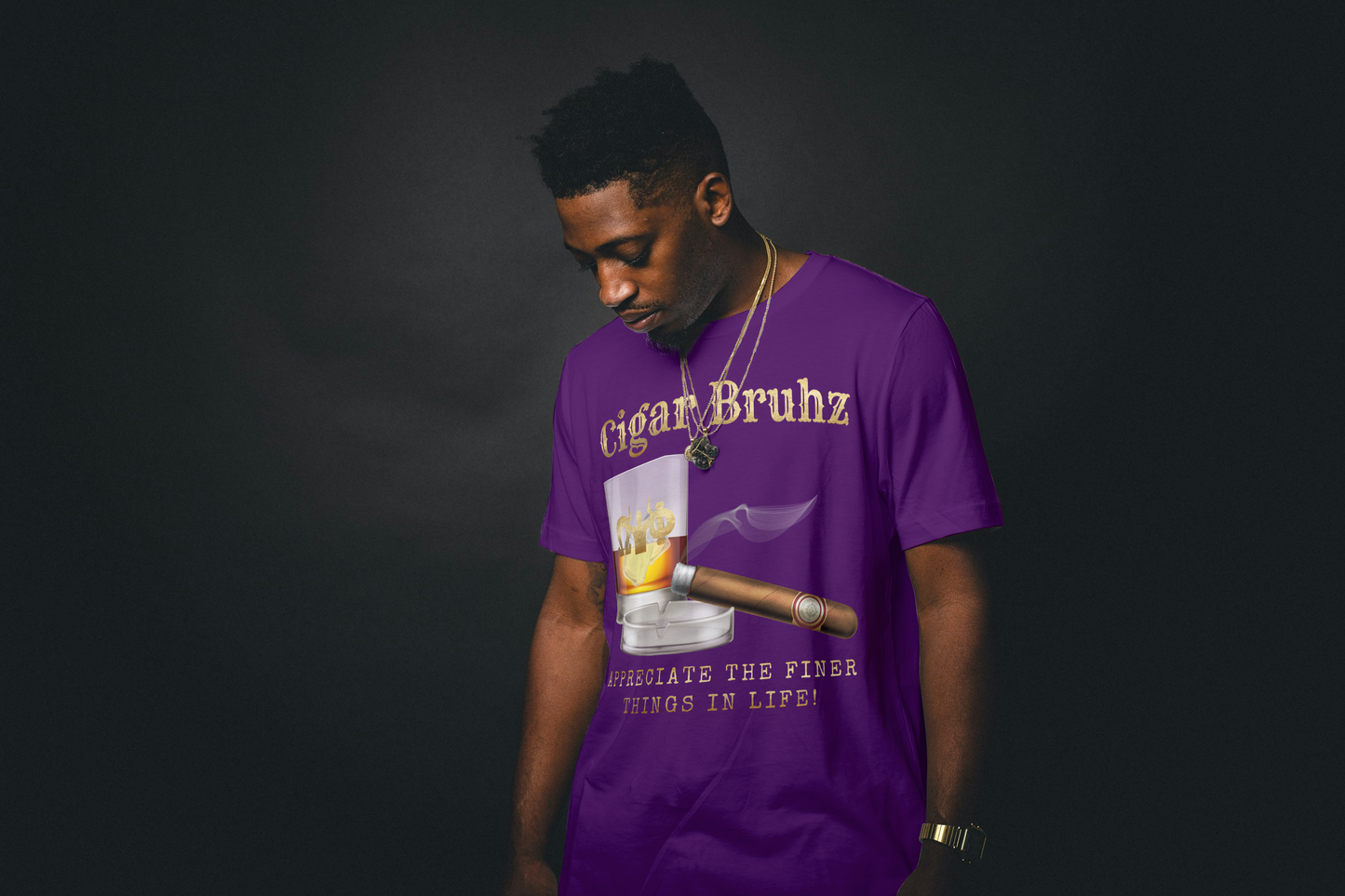 CIGAR BRUHZ FINER THINGS OMEGA PSI PHI SHIRT DESIGNED BY Waymaker Designs Inc.