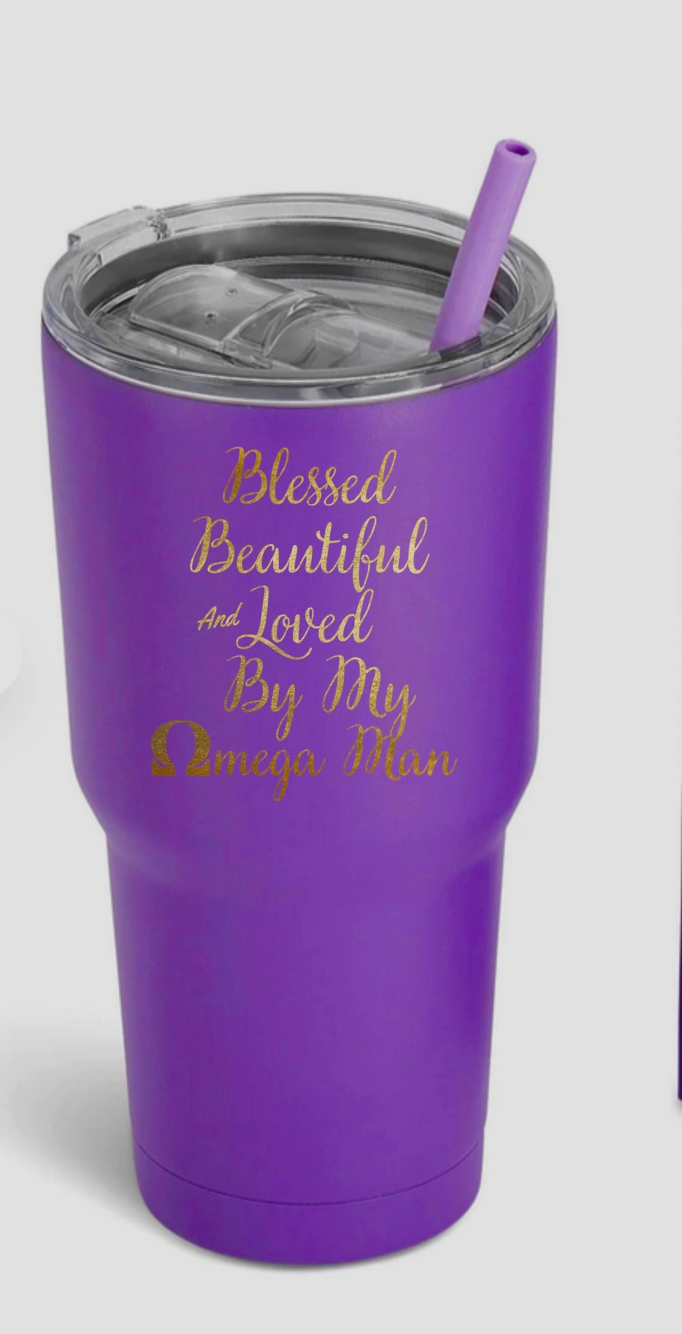 Blessed Beautiful and Loved By My Omega Man 30 ozTumbler - Double sided desig image 0